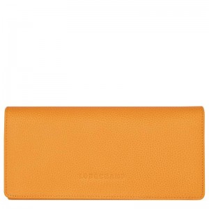Apricot Orange Women's Longchamp Le Foulonné Continental Wallets | 94608-KSJA