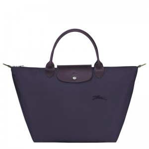 Bilberry Purple Women's Longchamp Le Pliage Green M Handbags | 42136-BWES