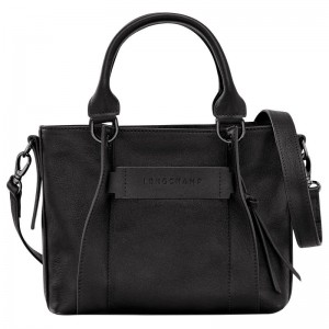 Black Women's Longchamp 3D S Handbags | 82074-DKJN