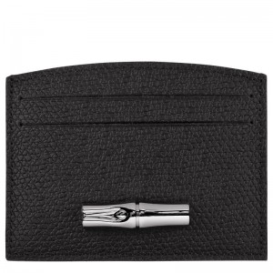 Black Women's Longchamp Roseau Cardholders | 73804-NCFU