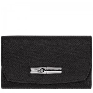 Black Women's Longchamp Roseau Wallets | 64319-IPEA