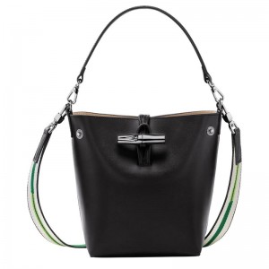 Black Women's Longchamp Roseau XS Bucket Bag | 73165-AKSD