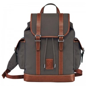 Brown Men's Longchamp Boxford Backpacks | 36718-BODP