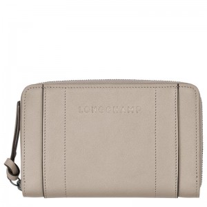 Clay Grey Women's Longchamp 3D Wallets | 56839-QWXO