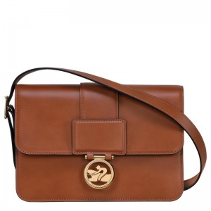 Cognac Brown Women's Longchamp Box-Trot M Crossbody Bags | 65138-QIXG