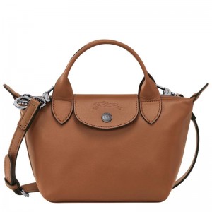 Cognac Brown Women's Longchamp Le Pliage Xtra XS Handbags | 79382-MSZH
