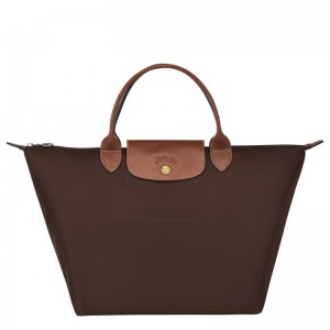 Ebony Brown Women's Longchamp Le Pliage Original M Handbags | 56148-VQFM