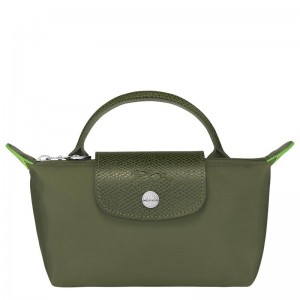 Forest Green Men's Longchamp Le Pliage Green with handle Pouches | 26857-VYWF