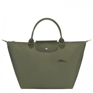 Forest Green Women's Longchamp Le Pliage Green M Handbags | 40179-SDQX