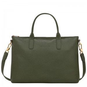 Khaki Men's Longchamp Le Foulonné S Briefcase | 84695-OWQE
