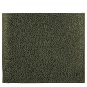 Khaki Men's Longchamp Le Foulonné Wallets | 82159-YOPJ