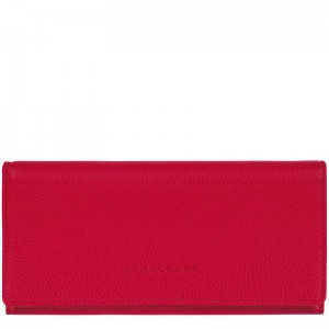 Love Red Women's Longchamp Le Foulonné Continental Wallets | 86052-KTNX