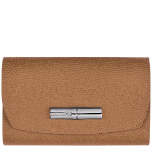 Natural Brown Women's Longchamp Roseau Wallets | 17853-JPQL