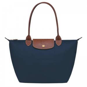 Navy Women's Longchamp Le Pliage Original M Tote Bag | 47652-YRDH