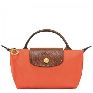 Orange Men's Longchamp Le Pliage Original with handle Pouches | 54193-GOCF