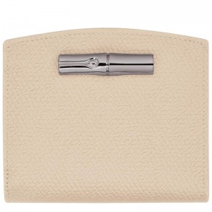 Paper White Women's Longchamp Roseau Wallets | 62701-BHCY