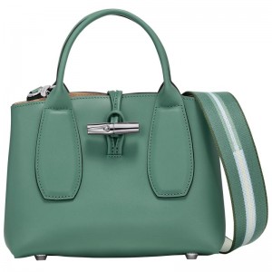 Sage Green Women's Longchamp Roseau S Handbags | 93605-BHRA