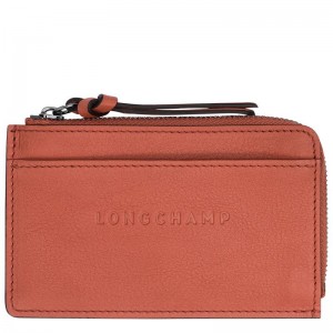 Sienna Red Men's Longchamp 3D Cardholders | 97835-XRAO