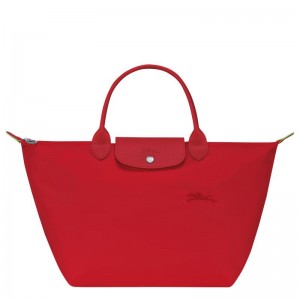 Tomato Red Women's Longchamp Le Pliage Green M Handbags | 34062-SXRA