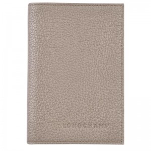 Turtledove Grey Women's Longchamp Le Foulonné Passport cover Passport Bag | 96503-MOVW