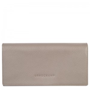 Turtledove Grey Women's Longchamp Le Foulonné Continental Wallets | 18043-RQSI