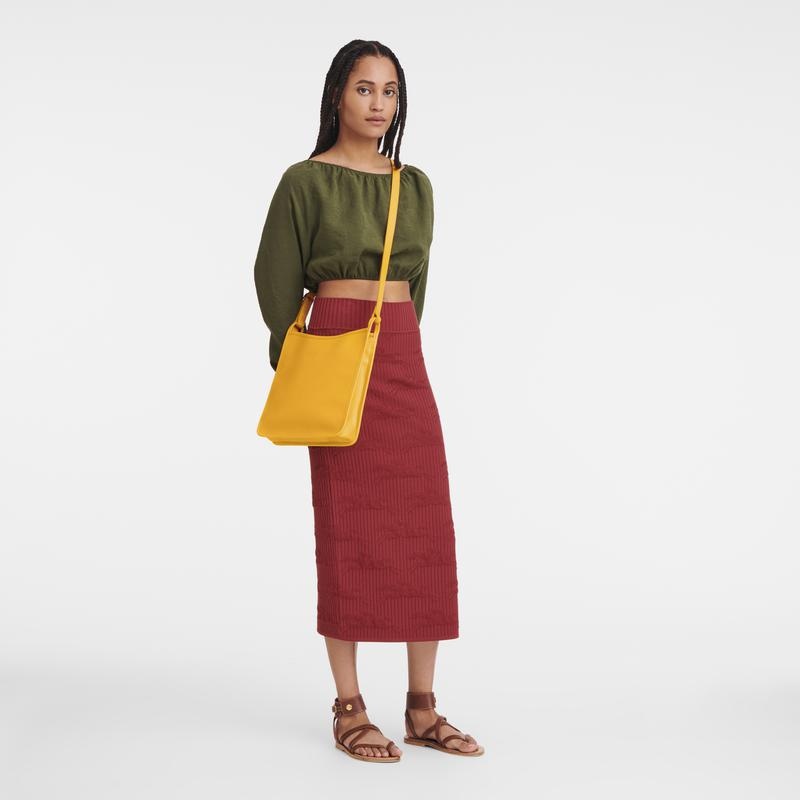 Apricot Orange Women's Longchamp Le Foulonné M Crossbody Bags | 18346-OWHM