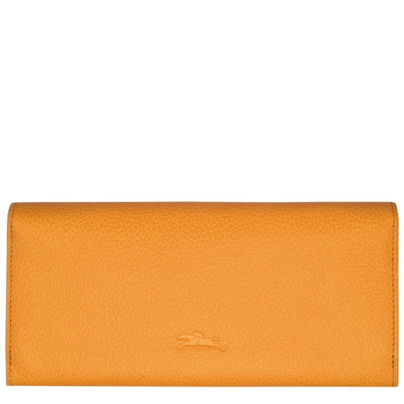 Apricot Orange Women's Longchamp Le Foulonné Continental Wallets | 94608-KSJA