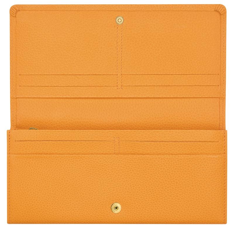 Apricot Orange Women's Longchamp Le Foulonné Continental Wallets | 94608-KSJA