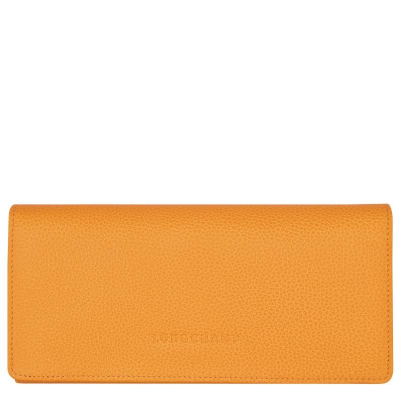 Apricot Orange Women\'s Longchamp Le Foulonné Continental Wallets | 94608-KSJA