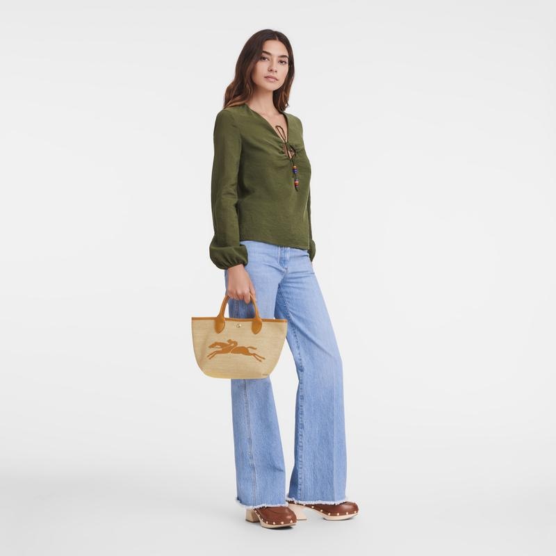 Apricot Orange Women's Longchamp Le Panier Pliage S Basket Bag | 01395-CEXT