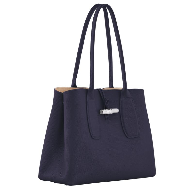 Bilberry Purple Women's Longchamp Roseau L Tote Bag | 83756-DIZX