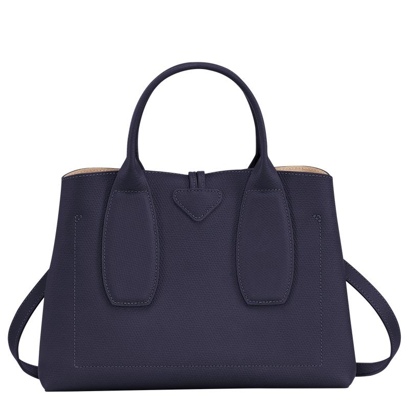 Bilberry Purple Women's Longchamp Roseau M Handbags | 23715-XNOS