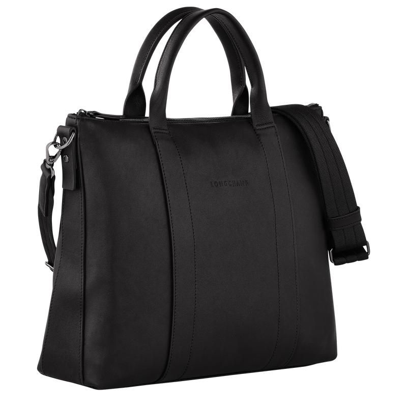 Black Men's Longchamp 3D Briefcase | 58907-XGIR