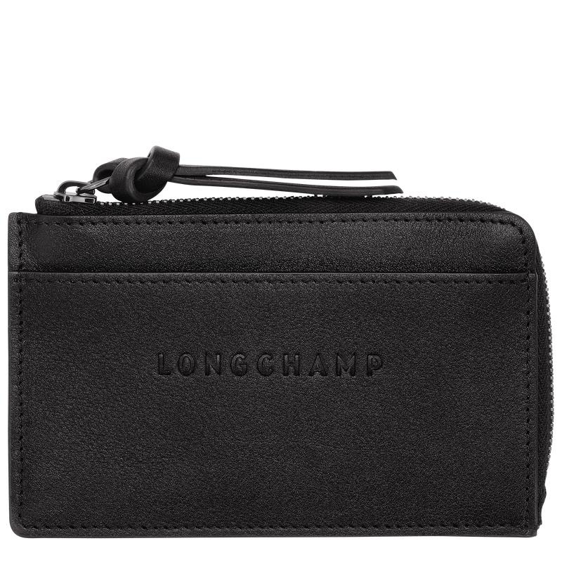 Black Men\'s Longchamp 3D Cardholders | 19876-BCGO