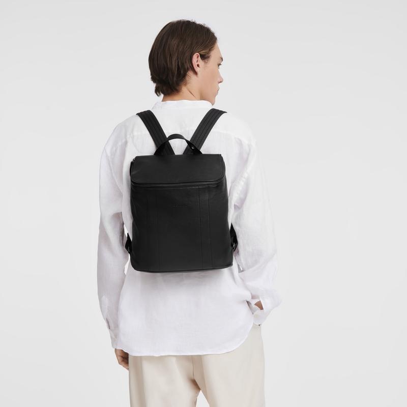 Black Men's Longchamp 3D M Backpacks | 82391-UKAG