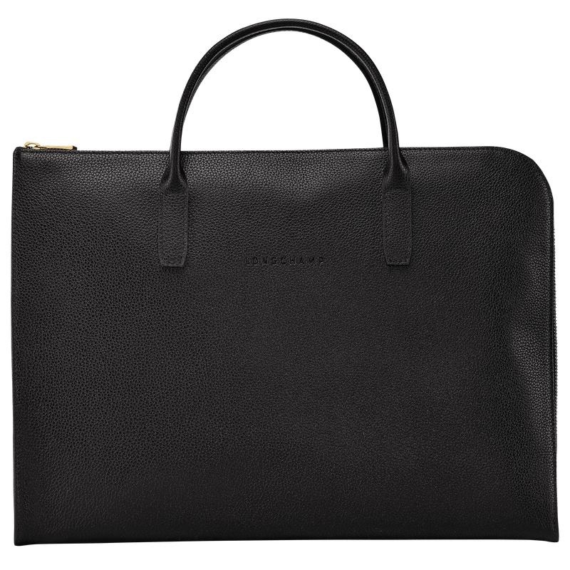 Black Men\'s Longchamp Le Foulonné S Briefcase | 98213-FEZC
