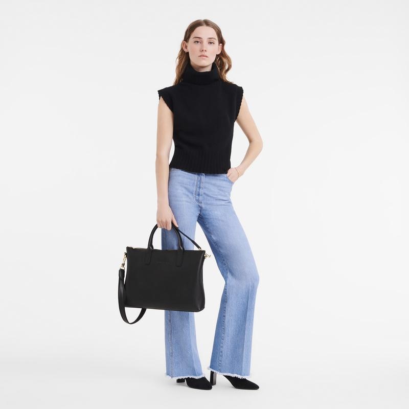 Black Men's Longchamp Le Foulonné S Briefcase | 18952-ZSOP