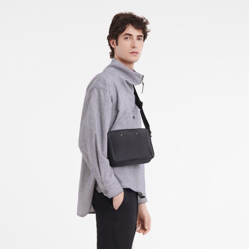 Black Men's Longchamp sur Seine S Camera Bag | 25637-VFMN