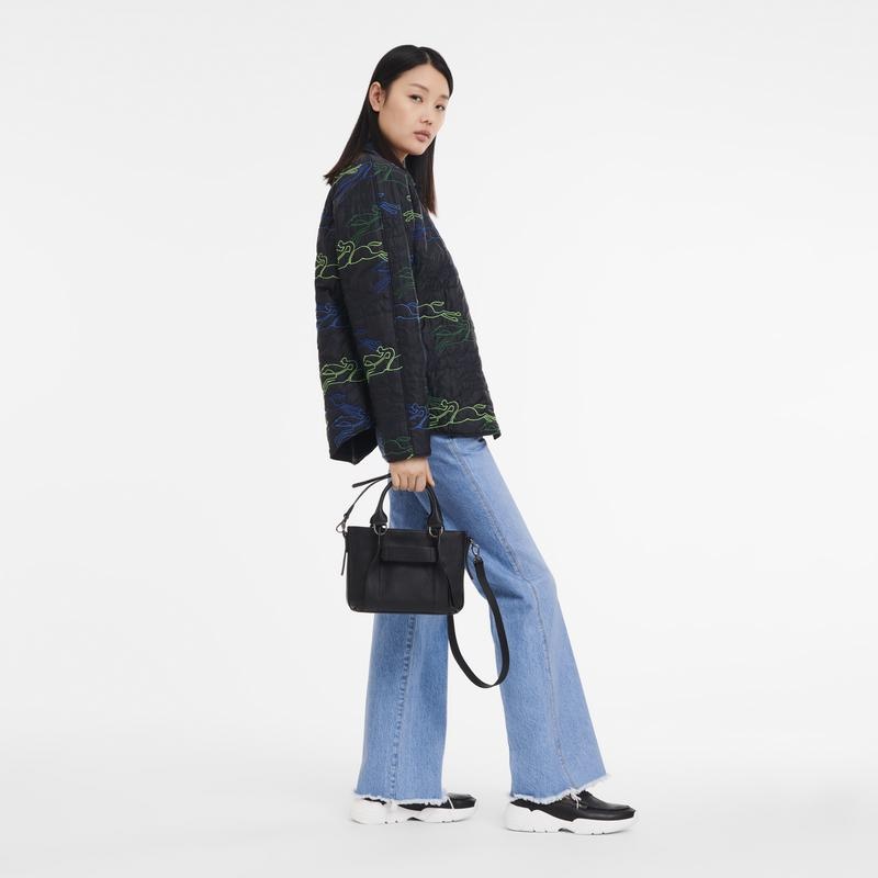 Black Women's Longchamp 3D S Handbags | 82074-DKJN