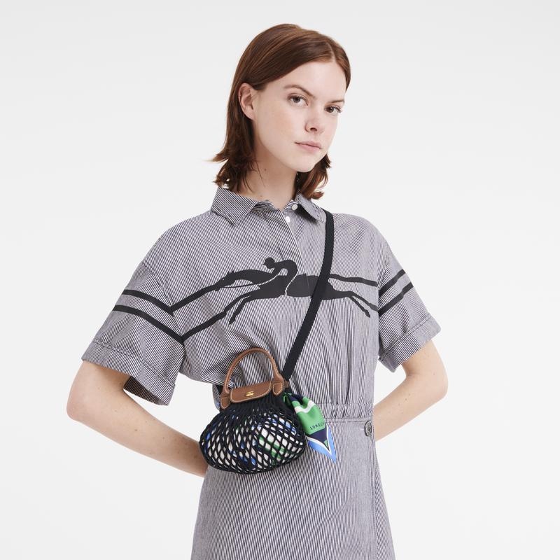 Black Women's Longchamp Le Pliage Filet XS Mesh Bag | 43765-BEJG