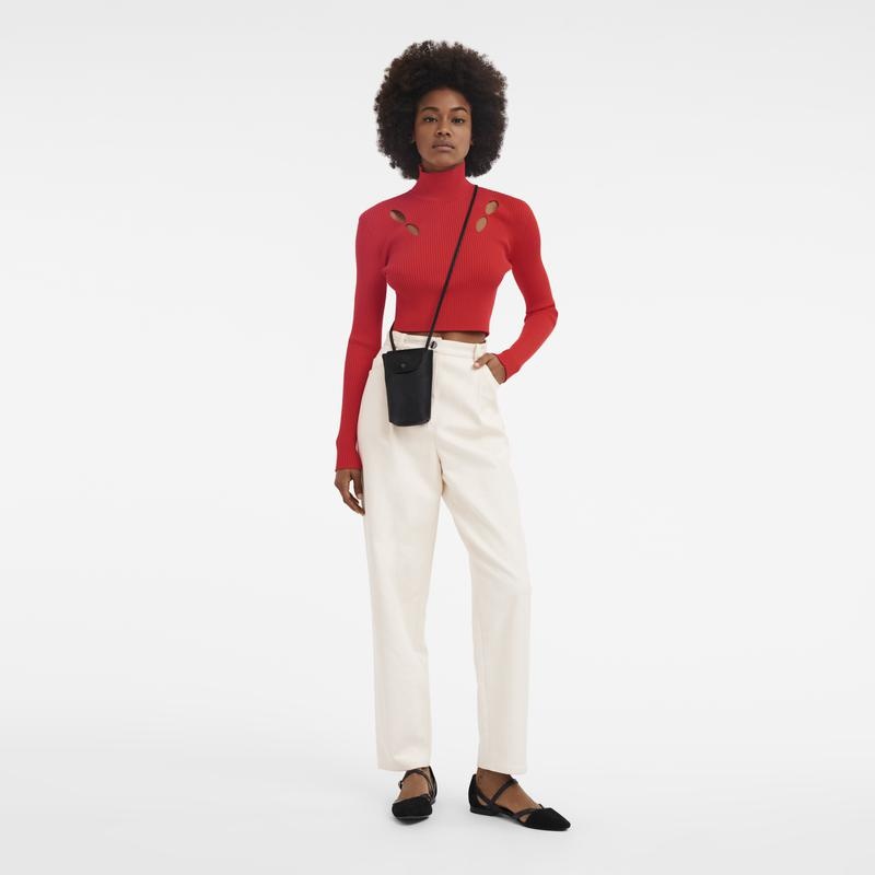 Black Women's Longchamp Le Pliage Xtra with leather lace Phone Case | 53147-XPKO