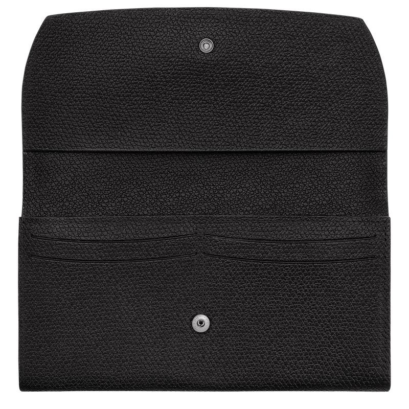 Black Women's Longchamp Roseau Continental Wallets | 79128-FPLH