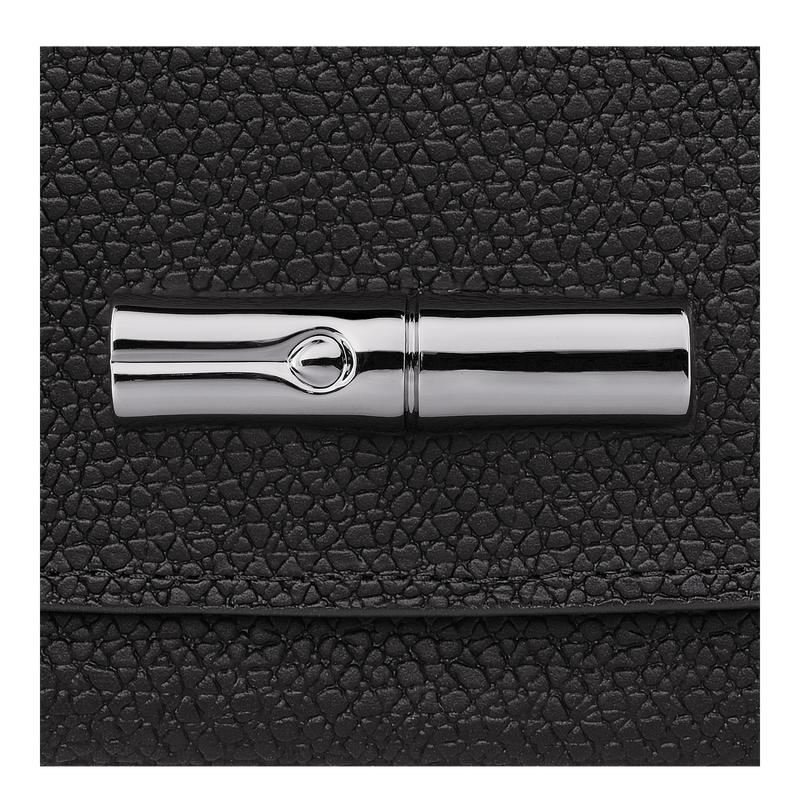 Black Women's Longchamp Roseau Continental Wallets | 79128-FPLH