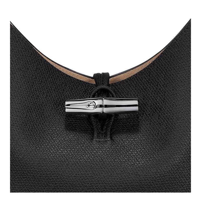 Black Women's Longchamp Roseau M Hobo Bags | 91430-IQCH