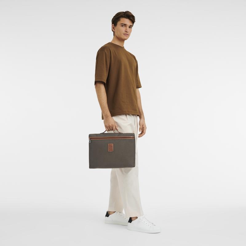 Brown Men's Longchamp Boxford S Briefcase | 42197-EWNO