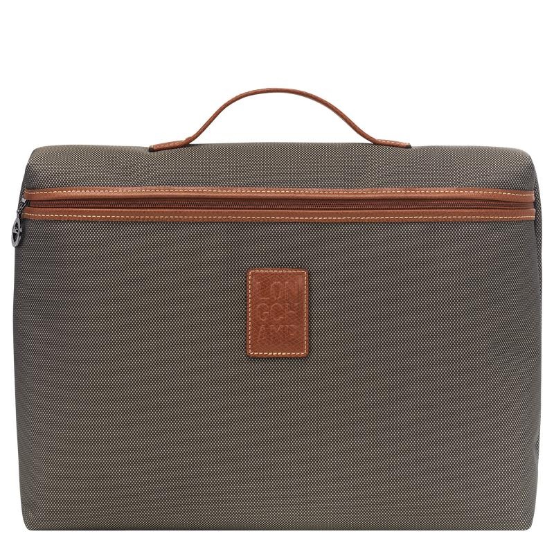 Brown Men\'s Longchamp Boxford S Briefcase | 42197-EWNO