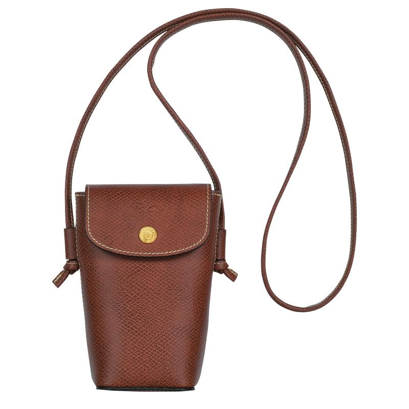 Brown Men\'s Longchamp Épure with leather lace Phone Case | 31278-XQGH