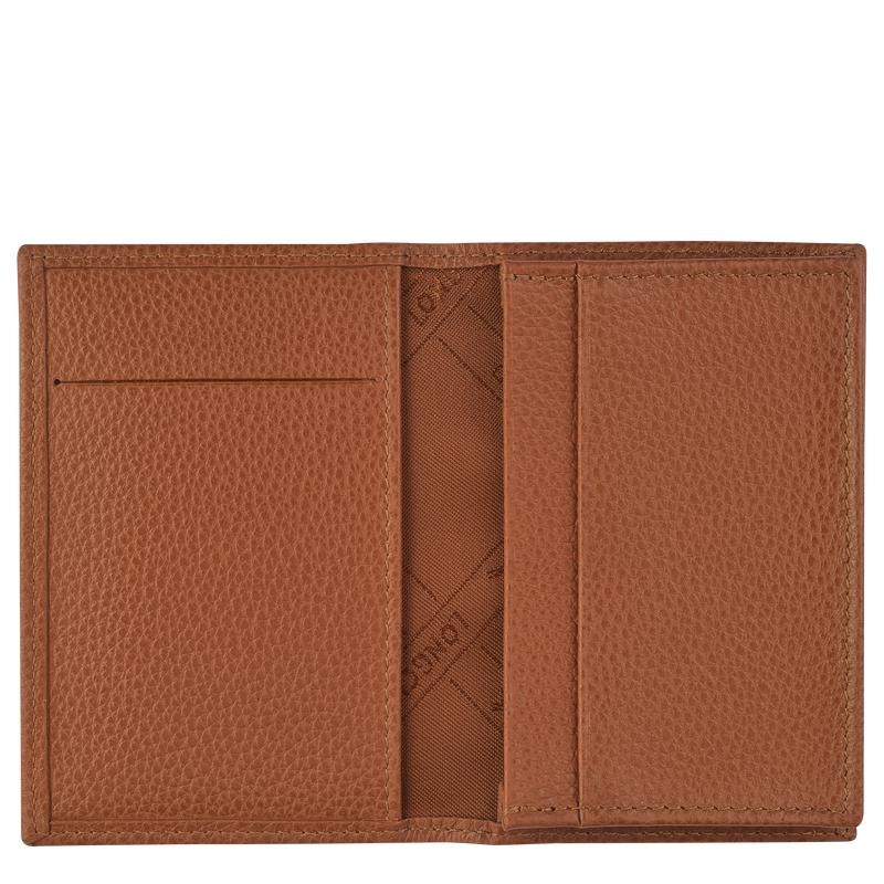 Caramel Brown Men's Longchamp Le Foulonné Cardholders | 92538-WAOM