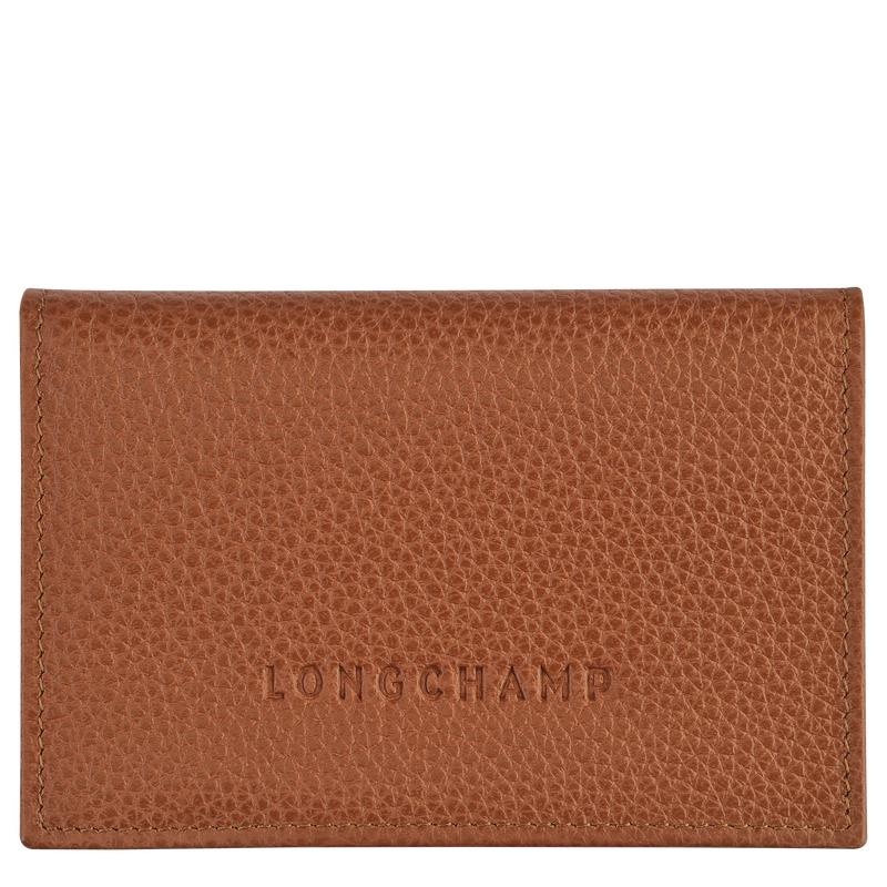 Caramel Brown Men\'s Longchamp Le Foulonné Cardholders | 92538-WAOM
