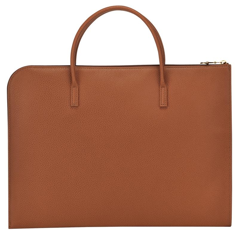 Caramel Brown Men's Longchamp Le Foulonné S Briefcase | 32407-WUTZ